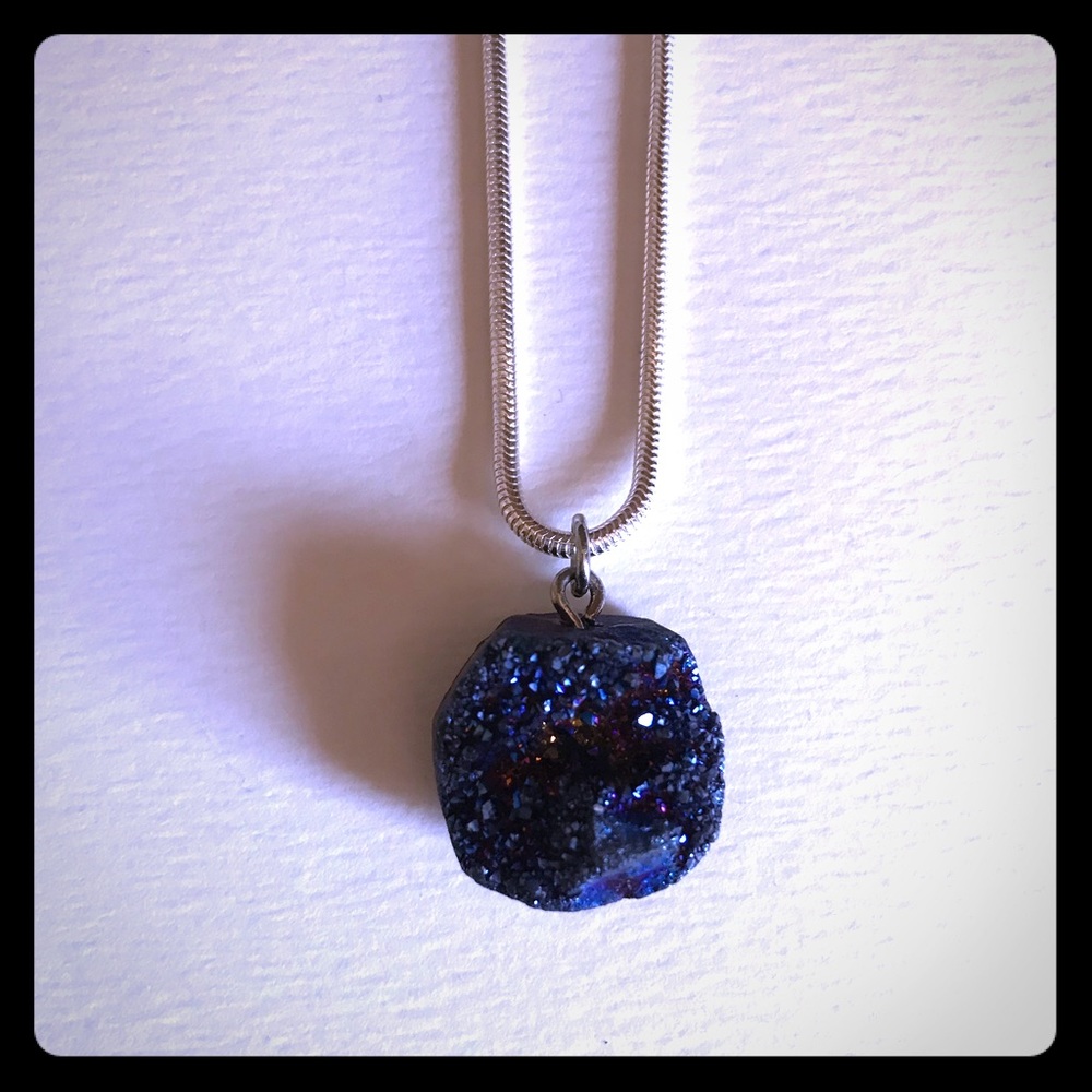 Silver Necklace with Stone
